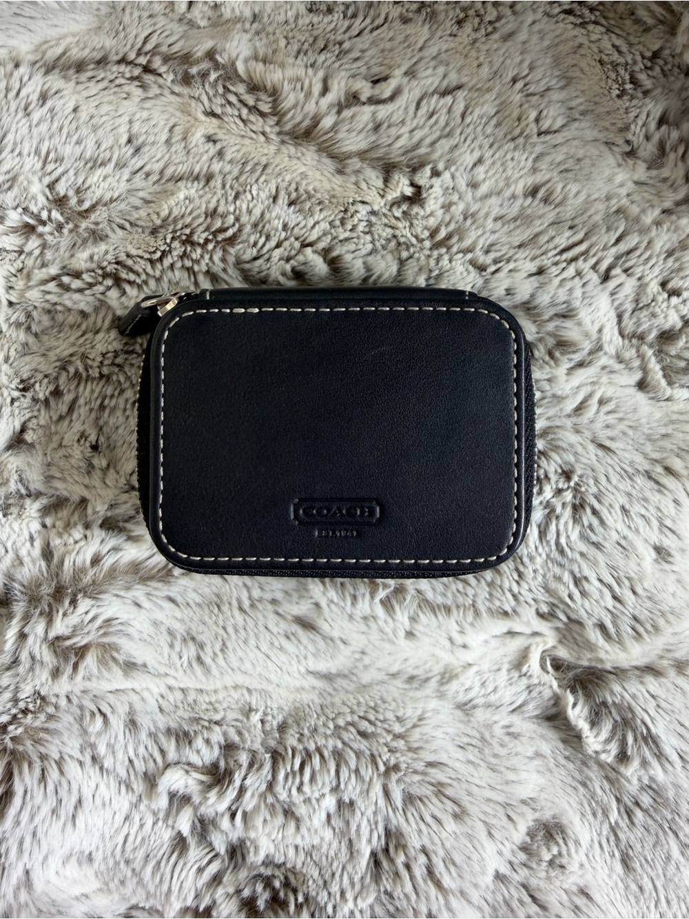 Coach Vintage Black Leather Mini Pill Case